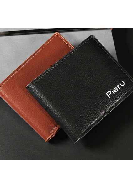 Retro Erkek Cüzdan Lüks Iş Cüzdan Pu Deri Bilet Klipsi Kart Tutucu Para Çanta Sikke Çanta Lychee Desen Kart Tutucu Çanta (Yurt Dışından) fırsatları