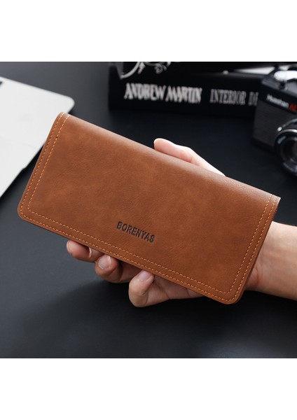 2022 Yeni Erkek Uzun Cüzdan Kore Versiyonu Retro Rahat Moda Cüzdan Çok Fonksiyonlu Fermuarlı Debriyaj (Yurt Dışından) fiyatları