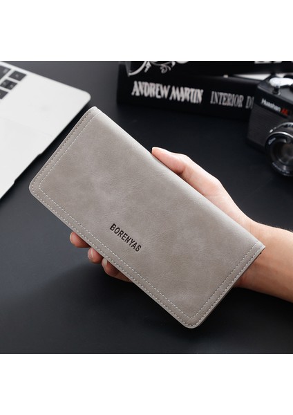 2022 Yeni Erkek Uzun Cüzdan Kore Versiyonu Retro Rahat Moda Cüzdan Çok Fonksiyonlu Fermuarlı Debriyaj (Yurt Dışından) modelleri