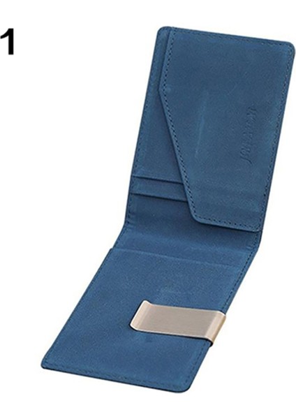 Microgood Erkek Moda Suni Deri Sihirli Kredi Kartı Kimlik Tutucu Para Klipsi Kısa Cüzdan (Yurt Dışından)