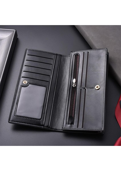 Moda Uzun Bölüm Cüzdan Erkekler Için Ünlü Marka Para Çantası Yüksek Kapasiteli Kımlık Cüzdan Çanta Fermuar Debriyaj Cep Telefonu Çanta Debriyaj (Yurt Dışından)