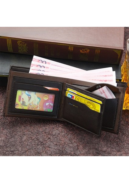 Erkek Cüzdan Kısa Iş Rahat Yatay Bozuk Para Cüzdanı Çok Fonksiyonlu Üç Katlı Para Çantası Tasarımcı Cüzdan Kart Kılıfı (Yurt Dışından) fırsatları
