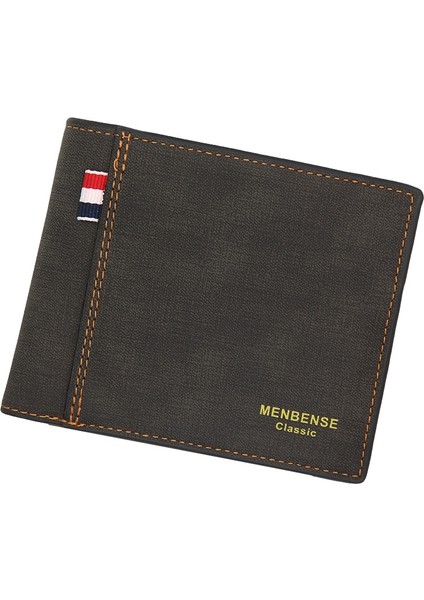 Erkek Cüzdan Para Çantası Düz Renk Deri Iş Kısa Cüzdan Ünlü Vintage Erkek Cüzdan Çanta (Yurt Dışından) fiyatları