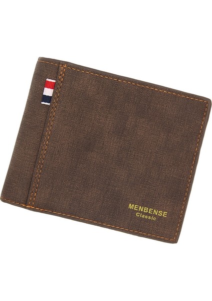 Erkek Cüzdan Para Çantası Düz Renk Deri Iş Kısa Cüzdan Ünlü Vintage Erkek Cüzdan Çanta (Yurt Dışından) modelleri