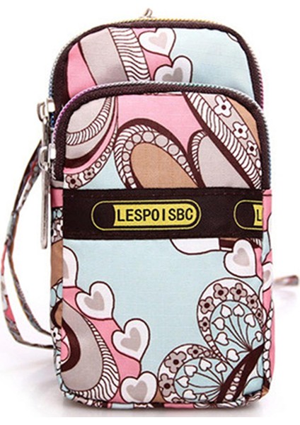 Sevimli Baskılı Telefon Kılıfı Omuz Askısı Bilek Spor Çanta Kılıfı Mini Para Cüzdanı (Yurt Dışından)