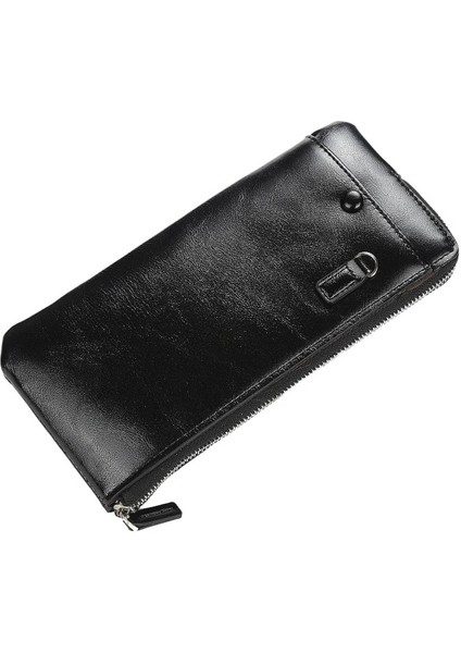 Baellerry Cüzdan Cep Telefonu Cebi Uzun Bozuk Para Çantaları Erkekler Kadınlar Için Debriyaj Iş Erkek Cüzdan Vintage Büyük Ince Cüzdan Kımlık Sahipleri Siyah (Yurt Dışından)