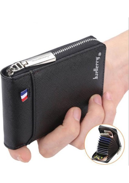 Yeni Cüzdan Erkek Kısa Küçük Çok Fonksiyonlu El Kartı Tutucu Pu Iş Fermuarlı Çanta Moda Yüksek Kaliteli Rahat (Yurt Dışından)