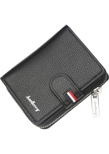 Baellerry Yeni Erkek Kısa Cüzdan Kore Versiyonu Çoklu Kart Tokalı Cüzdan Büyük Kapasiteli Fermuarlı Debriyaj (Yurt Dışından)