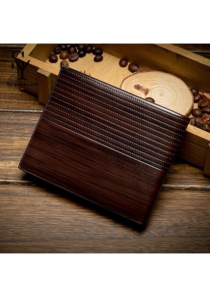 Sunnyheart Erkek Kredi Kartı Cüzdanı Kısa Stil Kabartma Alfabe Cüzdan Çanta (Yurt Dışından) modelleri