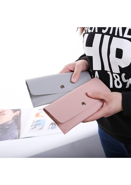 Blevolo Kadınlar Için Hediyeler Kadın Ince Uzun Çanta Yumuşak Katı El Çantası Çoklu Kart Yuvası Para Cebi Pu Bayanlar Cüzdan (Yurt Dışından) fırsatları