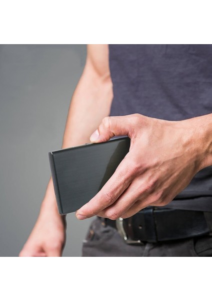 Paslanmaz Çelik Iş Kimliği Kredi Kartı Tutucu Rfıd Engelleme Koruyucu Kılıf Kutusu (Yurt Dışından) indirimleri