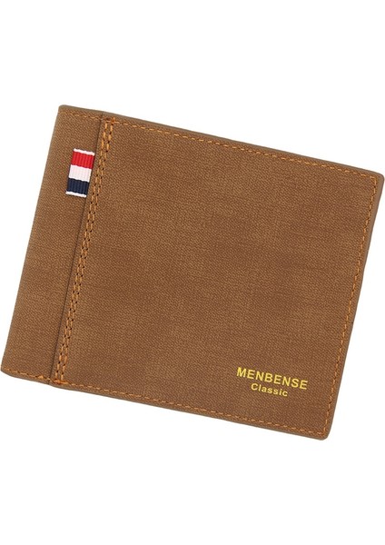 Erkek Cüzdan Para Çantası Düz Renk Deri Iş Kısa Cüzdan Ünlü Vintage Erkek Cüzdan Çanta (Yurt Dışından) fırsatları