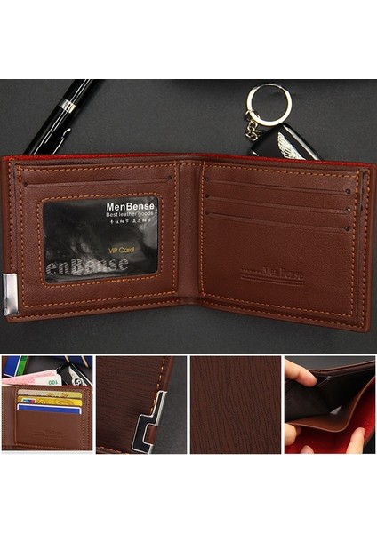 Vintage Erkek Deri Marka Lüks Cüzdan Kısa Ince Erkek Çantalar Para Klip Kredi Kartı Dolar Portomonee Carteria Dropsp (Yurt Dışından) modelleri