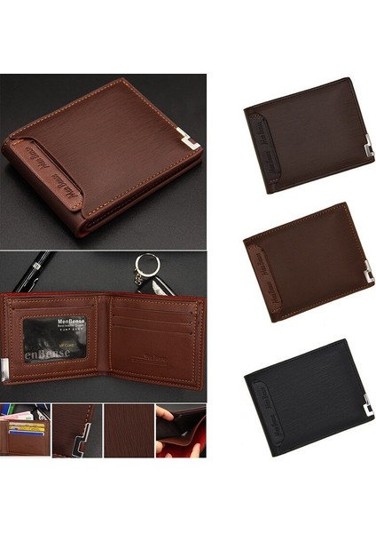 Vintage Erkek Deri Marka Lüks Cüzdan Kısa Ince Erkek Çantalar Para Klip Kredi Kartı Dolar Portomonee Carteria Dropsp (Yurt Dışından) indirimleri