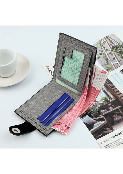 Cüzdan Erkek Moda Kanvas Katlama Kısa Çanta Eğlence Taşınabilir Para Para Klip Kart Sahibinin Lüks Cüzdan Fotoğraf Çantası Erkekler Için (Yurt Dışından) fiyatları