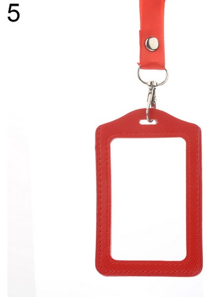 Microgood Moda Kimlik Kartı Tutucu Suni Deri Çerçeve Şeffaf Kılıf Kapak Ipi (Yurt Dışından)