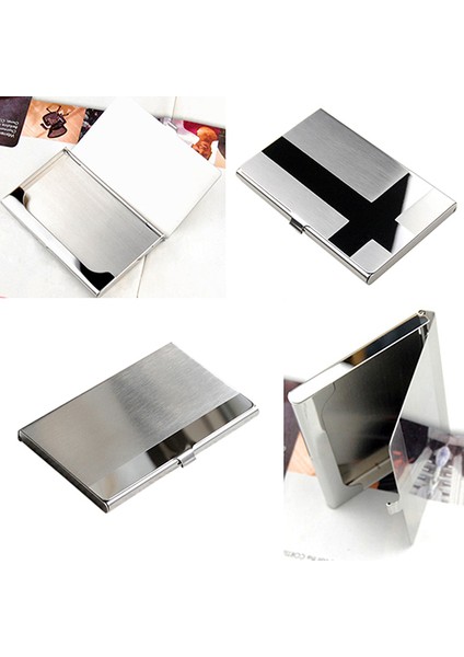 Microgood Moda Paslanmaz Çelik Kasa Cep Kutusu Iş Kimliği Kredi Kartı Tutucu Kapağı (Yurt Dışından) modelleri