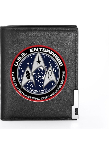 Benzersiz Star Trek Kahverengi Deri Erkek Kadın Kısa Cüzdan Kımlık Kredi Kartı Tutucu Çanta (Yurt Dışından)