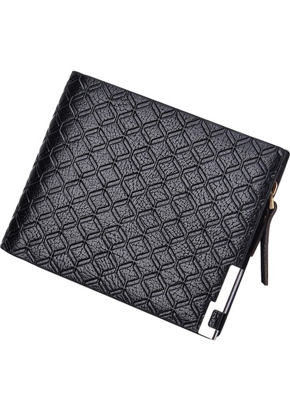 Erkek Cüzdan Çoklu Kart Cüzdan Iş Kısa Ekose Bozuk Para Cüzdanı Fermuar Toka Cüzdan Çok Fonksiyonlu Cüzdan (Yurt Dışından)