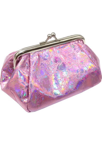 Microgood Moda Lazer Holografik Kadın Öpücük Kilit Bozuk Para Cüzdanı Kart Anahtarları Tutucu Cüzdan (Yurt Dışından)