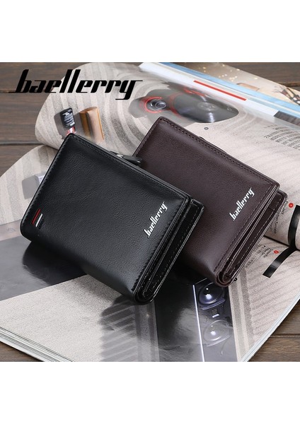 Baellerry Erkek Kısa Cüzdan Çoklu Kart 2 Katlı Manyetik Düğme Günlük Çanta (Yurt Dışından) modelleri