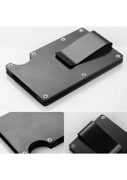 Microgood Rfıd Engelleme Paslanmaz Çelik Para Klipsi Kredi Kartı Tutucu Elastik Bant Cüzdan (Yurt Dışından)