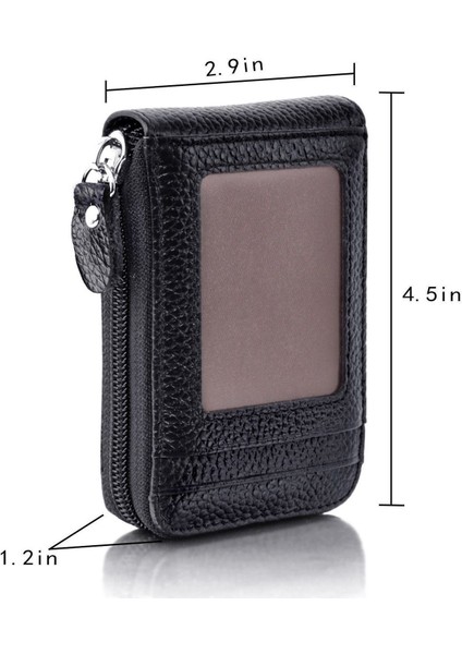 Erkek Cüzdan Hakiki Deri Kredi Kartı Tutucu Rfıd Engelleme Fermuarlı Cebi Erkek Çantası (Yurt Dışından) indirimleri