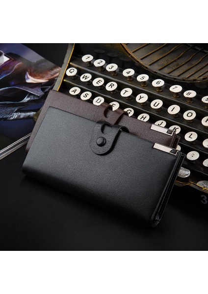 Pittenberg Erkek Uzun Cüzdan Moda Gençlik Toka Cüzdan Japon ve Kore Trend Öğrenci Cüzdan Gelgit Kart Çantası (Yurt Dışından)