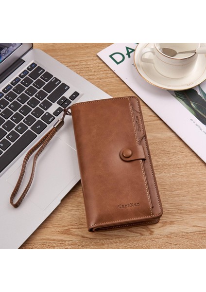 Cüzdan Fabrikası 2020 Yeni Avrupa ve Amerikan Tarzı Debriyaj Çantalar Erkek Iş Uzun Çok Fonksiyonlu Cüzdan Cep Telefonu Çantası (Yurt Dışından)