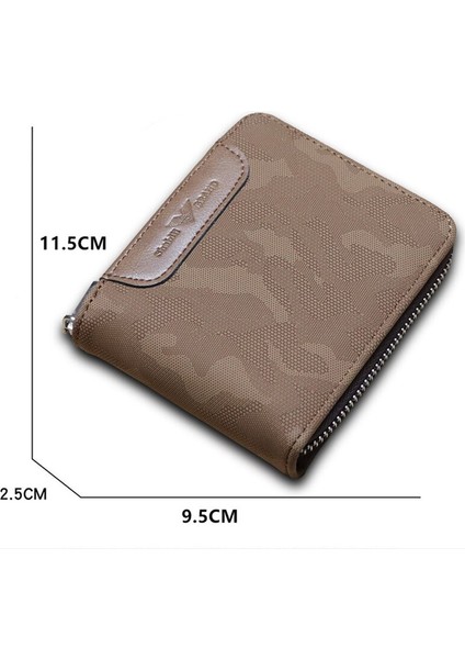 Yeni Erkek Kısa Cüzdan Kısa Kamuflaj Fermuarlı Iş Büyük Kapasiteli Cüzdan (Yurt Dışından) fiyatları