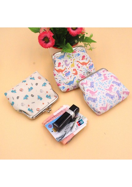 Kadınlar Sevimli Dinozor Suni Deri Öpücük Kilit Mini Cüzdan Debriyaj Nakit Para Çanta (Yurt Dışından) modelleri