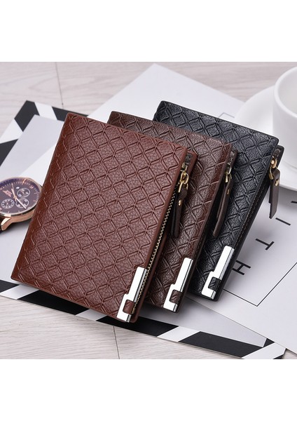 Erkek Cüzdan Çoklu Kart Cüzdan Iş Kısa Ekose Bozuk Para Cüzdanı Fermuar Toka Cüzdan Çok Fonksiyonlu Cüzdan (Yurt Dışından) fiyatları