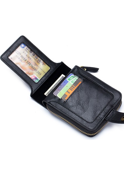 Sınır Ötesi Yeni Ürünler 2022 Retro Erkek Kısa Cüzdan Yatay Fermuarlı Çok Fonksiyonlu Kart Tutucu Üç Katlı Toka Bozuk Para Cüzdanı (Yurt Dışından) fiyatları