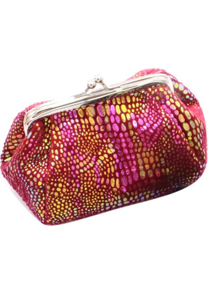 Kadın Lazer Öpücük Kilit Yuvarlak Cüzdan Debriyaj Kese Para Nakit Kart Sahibinin Çanta (Yurt Dışından)