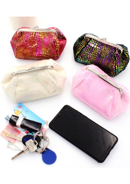 Kadın Lazer Öpücük Kilit Yuvarlak Cüzdan Debriyaj Kese Para Nakit Kart Sahibinin Çanta (Yurt Dışından) fırsatları