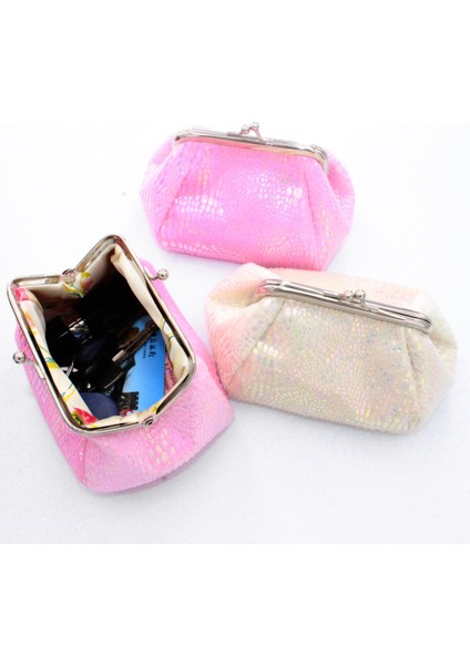 Kadın Lazer Öpücük Kilit Yuvarlak Cüzdan Debriyaj Kese Para Nakit Kart Sahibinin Çanta (Yurt Dışından) indirimleri