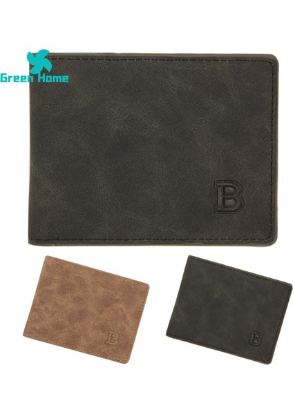 Green Home Ince Cüzdan Kısa Düz Renk Günlük Ikiye Katlanmış Erkek Seyahat Cüzdanı (Yurt Dışından) indirimleri