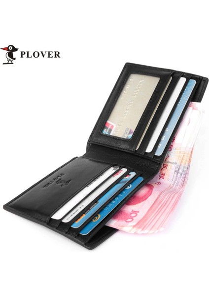 Plover GD5868-3AX Iş Inek Derisi Erkek Kısa Cüzdan 6 Kart Yuvalı Siyah (Yurt Dışından) modelleri