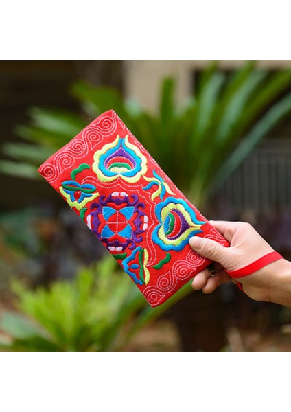 Kadın Etnik El Yapımı Işlemeli Bileklik Debriyaj Çanta Fermuar Çanta Uzun Cüzdan (Yurt Dışından) indirimleri