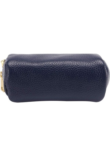 Kadın Üçlü Zip Anahtarlık Bozuk Para Cüzdanı Deri Kartlıklı Cüzdan Mini Kese-Koyu Mavi (Yurt Dışından) indirimleri