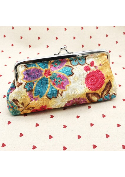 Microgood Retro Kadın Çiçek Nakit Değişim Bozuk Para Cüzdanı Cüzdan Debriyaj Çanta Kart Anahtarlık (Yurt Dışından) modelleri