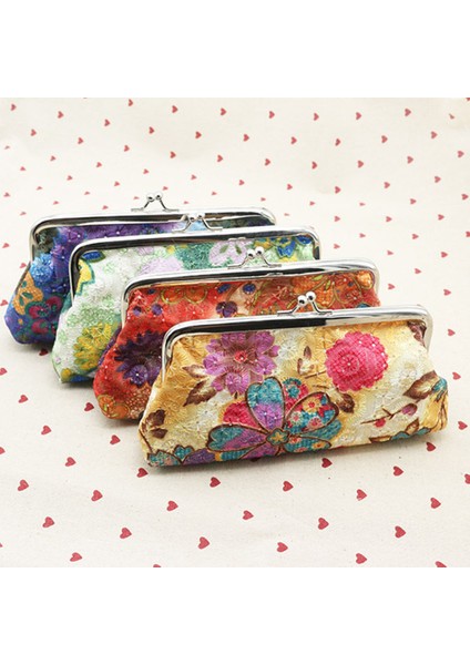 Microgood Retro Kadın Çiçek Nakit Değişim Bozuk Para Cüzdanı Cüzdan Debriyaj Çanta Kart Anahtarlık (Yurt Dışından) fırsatları