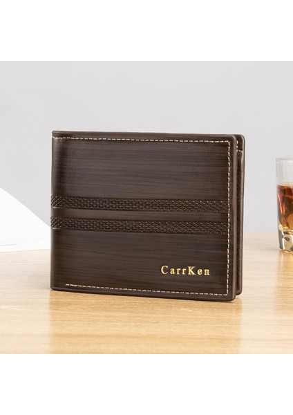 Yeni Erkek Kısa Cüzdan 2020 Gündelik Cüzdan Ince Çoklu Kart Üç Katlı Gevşek Yapraklı Cüzdan (Yurt Dışından)