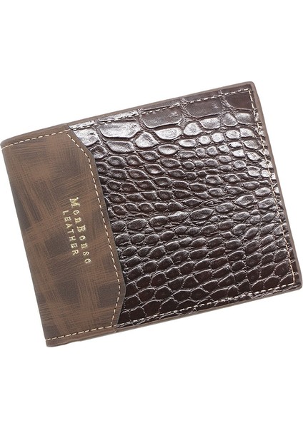 Erkek Cüzdan Pu Deri Kısa Çanta El Çantası Hombre Carteira Vintage Stil Timsah Kuyruğu Kısmı Suni Fu Deri Desen Kütük (Yurt Dışından) fiyatları