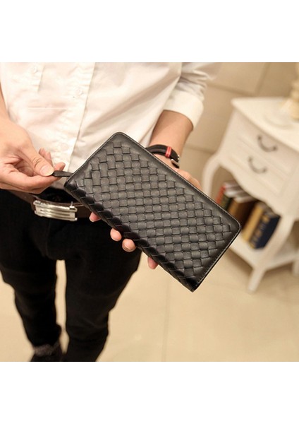 Yeni Çoklu Kart Dokuma Cüzdan Uzun Çanta El Dokuması Cep Telefonu Çantası Debriyaj Erkek ve Kadın Cüzdanları (Yurt Dışından)