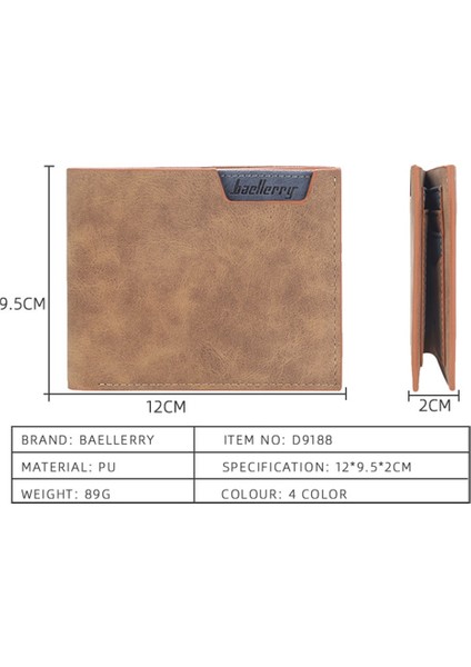 Baellerry Erkek Cüzdan Kısa Isim Gravür Kart Tutucu Klasik Erkek Cüzdan Basit Fotoğraf Tutucu Adı Kazınmış Marka Erkek Cartera (Yurt Dışından) fırsatları