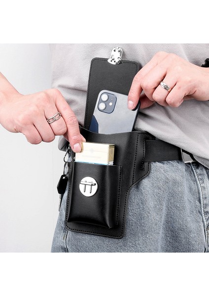 Erkek Deri Bel Çantası Büyük Kapasiteli Kemer Çantası Omuz Çantaları Crossbody Çanta Kılıfı Cüzdan (Yurt Dışından) modelleri