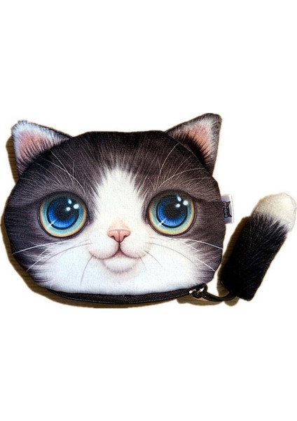 Moda Kadın Sevimli 3D Yüz Hayvan Para Nakit Çanta Cüzdan Mini Fermuarlı Çanta (Yurt Dışından)