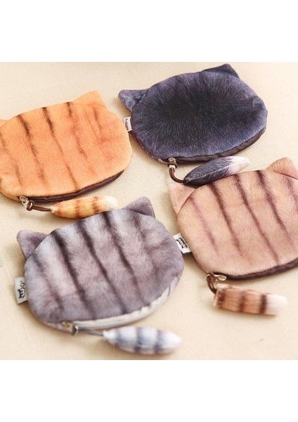 Moda Kadın Sevimli 3D Yüz Hayvan Para Nakit Çanta Cüzdan Mini Fermuarlı Çanta (Yurt Dışından) modelleri