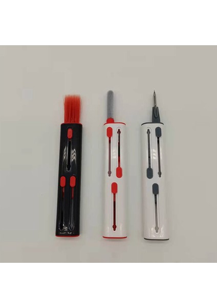 Bluetooth Kulaklık Temizleyici Taşınabilir Çok Fonksiyonlu Geri Çekilebilir Temizleme Kalemi Temizleme Fırçası 3'ü 1 Arada Kompakt Kırmızı (Yurt Dışından) modelleri